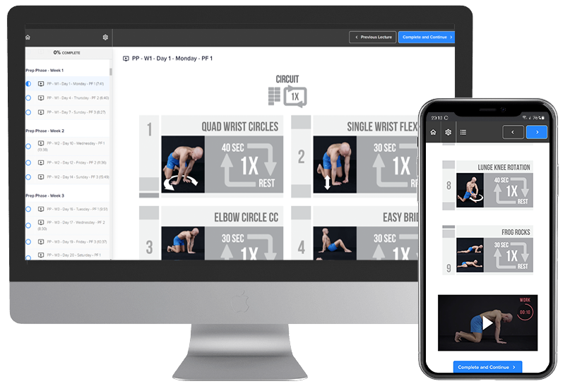 screens show mobility workout