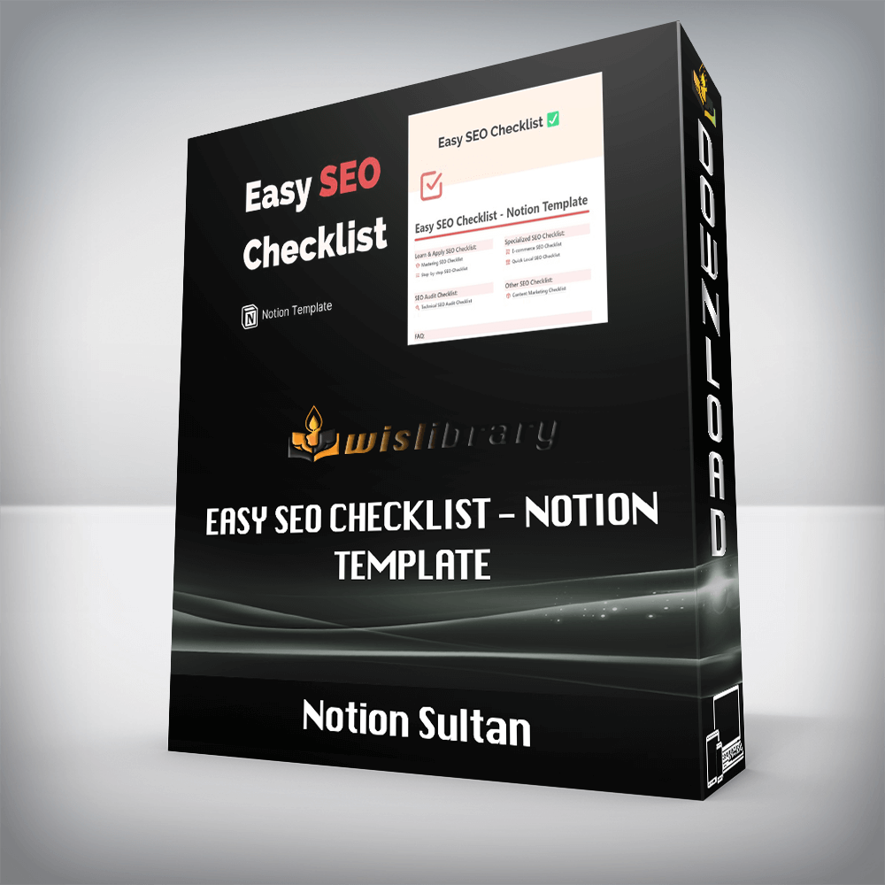 Notion Sultan - Easy SEO Checklist - Notion Template